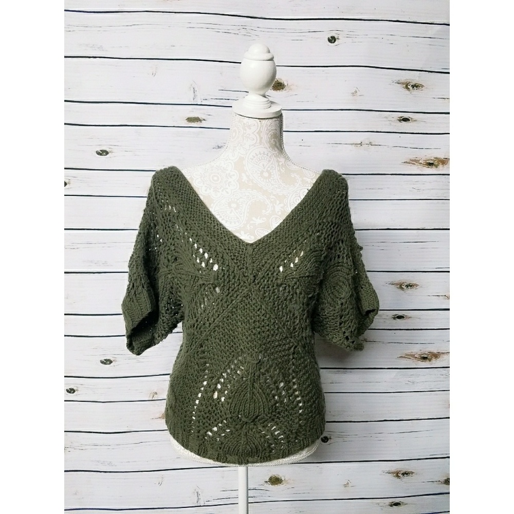 F21 Knitted Army Green Sweater Small